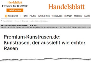 Handelsblatt - Hochwertiger Kunstrasen